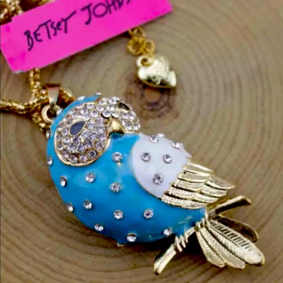 New BetseyJohnson Enamel Crystal Pendant Necklace - Picture 2 of 7